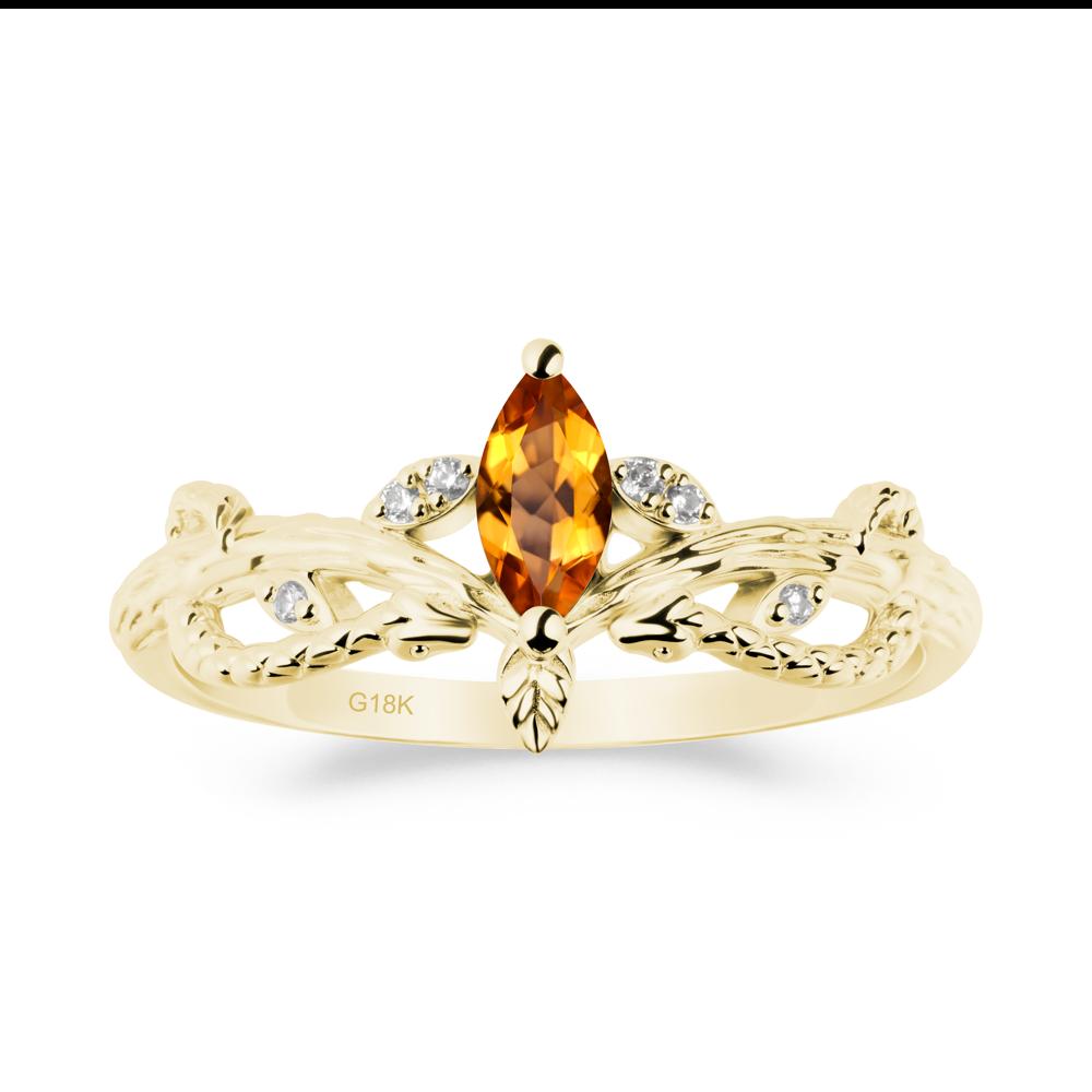 Snake Inspired Marquise Citrine Ring - LUO Jewelry #metal_18k yellow gold