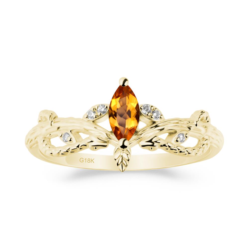 Snake Inspired Marquise Citrine Ring - LUO Jewelry #metal_18k yellow gold