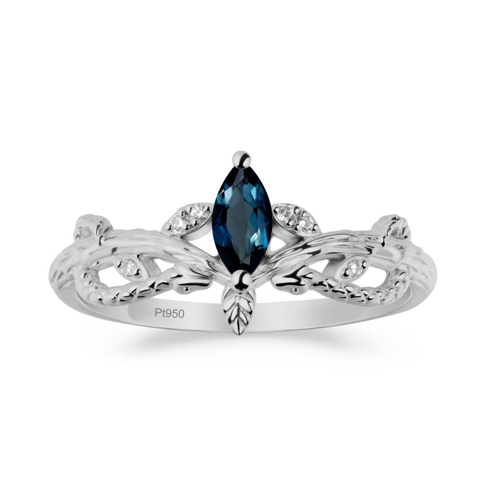 London Blue Topaz Intertwined Band Engagement Ring - LUO Jewelry #metal_platinum