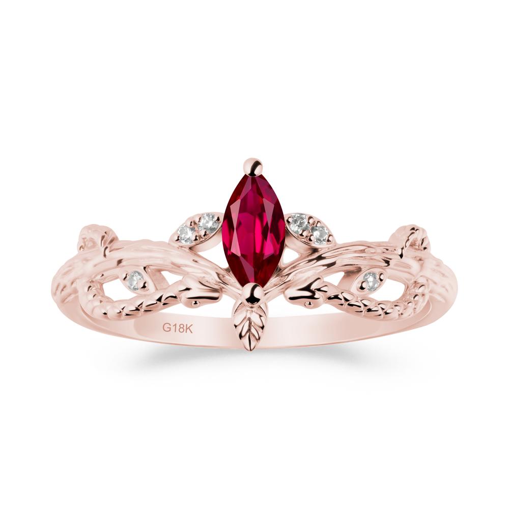 Snake Inspired Marquise Ruby Ring - LUO Jewelry #metal_18k rose gold
