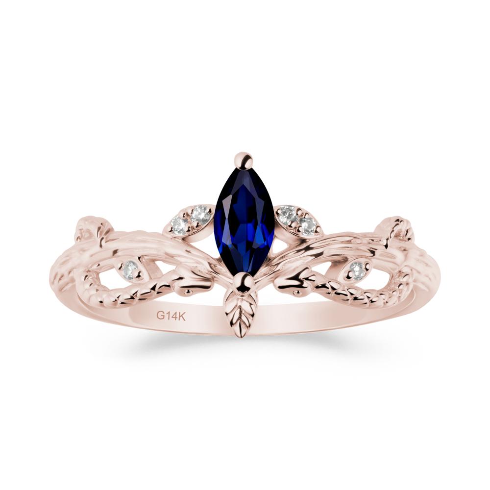 Sapphire Intertwined Band Engagement Ring - LUO Jewelry #metal_14k rose gold
