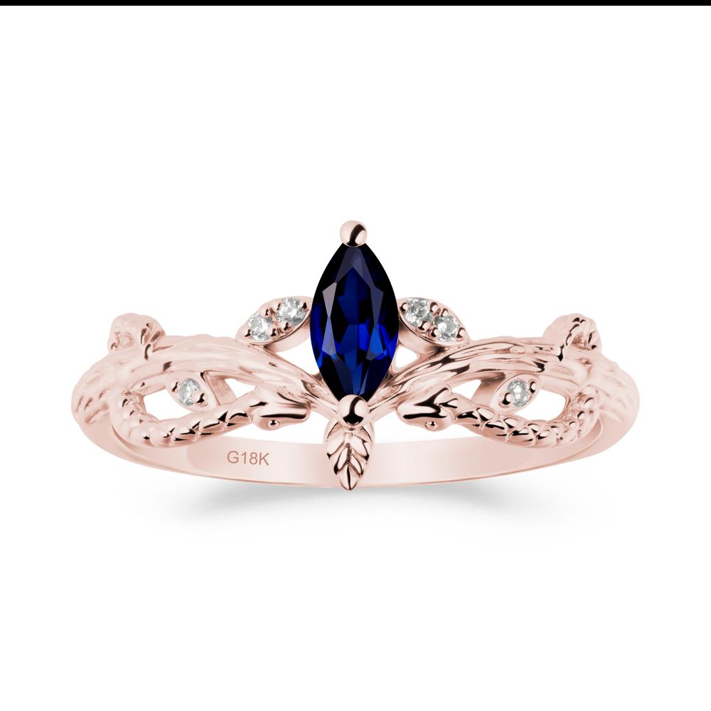 Sapphire Intertwined Band Engagement Ring - LUO Jewelry #metal_18k rose gold