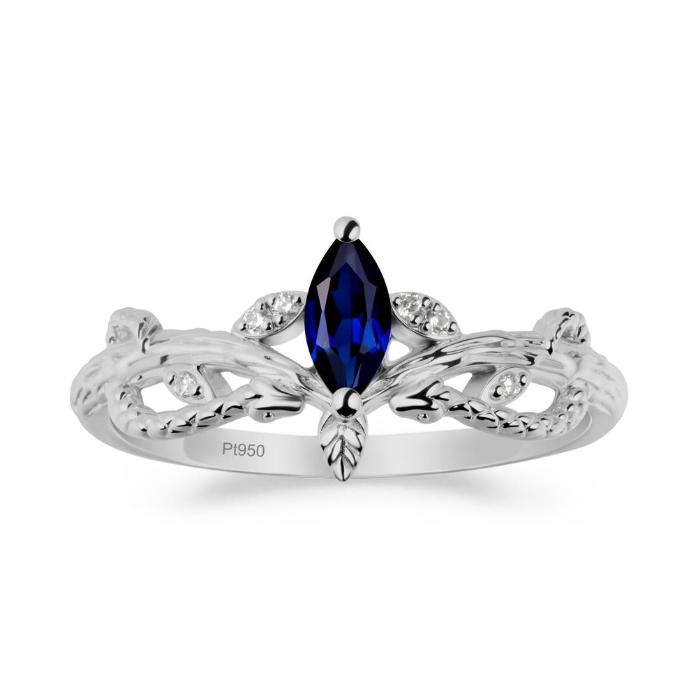 Sapphire Intertwined Band Engagement Ring - LUO Jewelry #metal_platinum