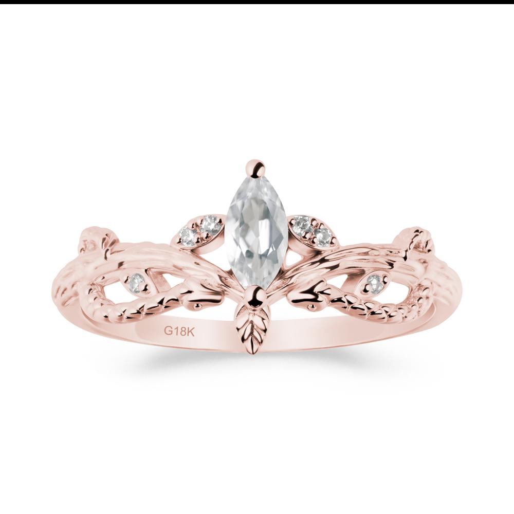 White Topaz Intertwined Band Engagement Ring - LUO Jewelry #metal_18k rose gold