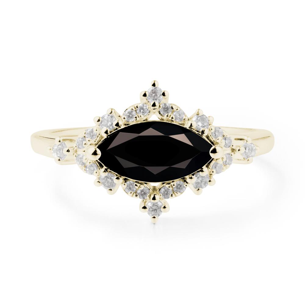 Marquise Black Spinel Engagement Ring - LUO Jewelry #metal_14k yellow gold