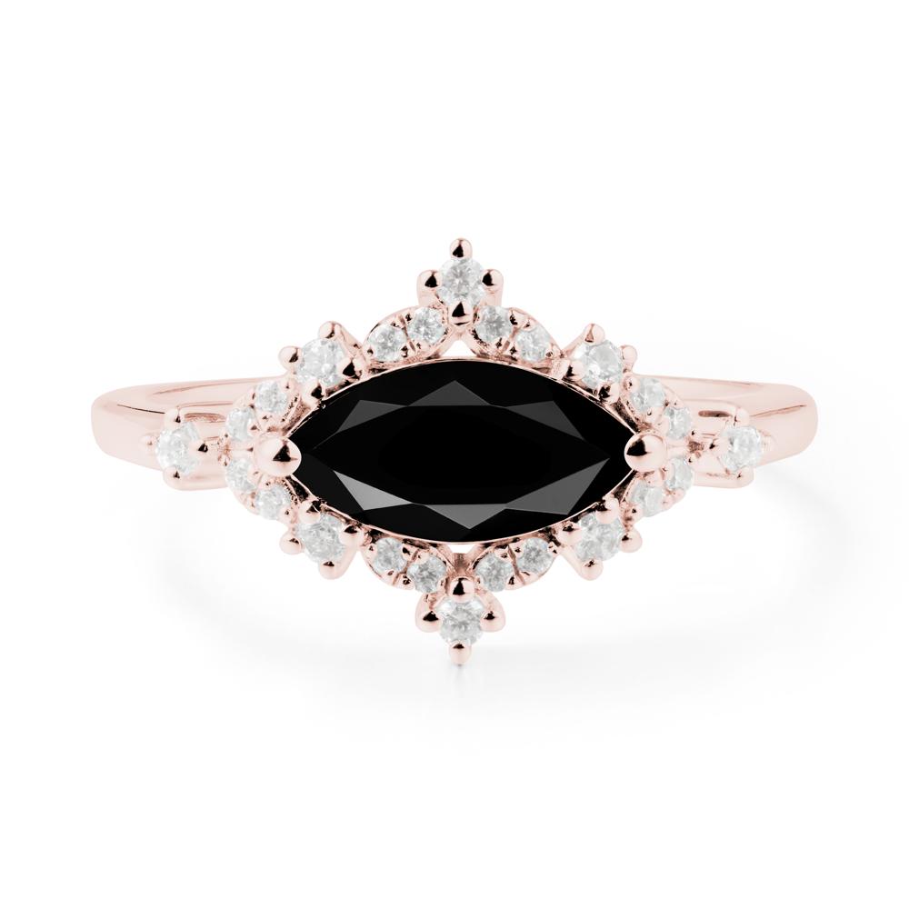 Marquise Black Spinel Engagement Ring - LUO Jewelry #metal_18k rose gold