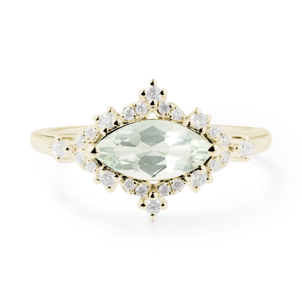 Marquise Green Amethyst Engagement Ring - LUO Jewelry #metal_14k yellow gold