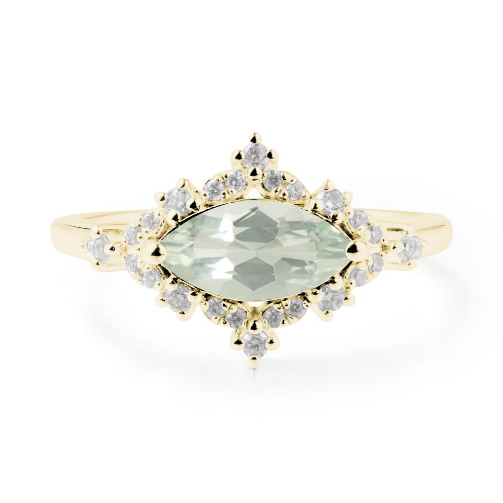 Marquise Green Amethyst Engagement Ring - LUO Jewelry #metal_18k yellow gold