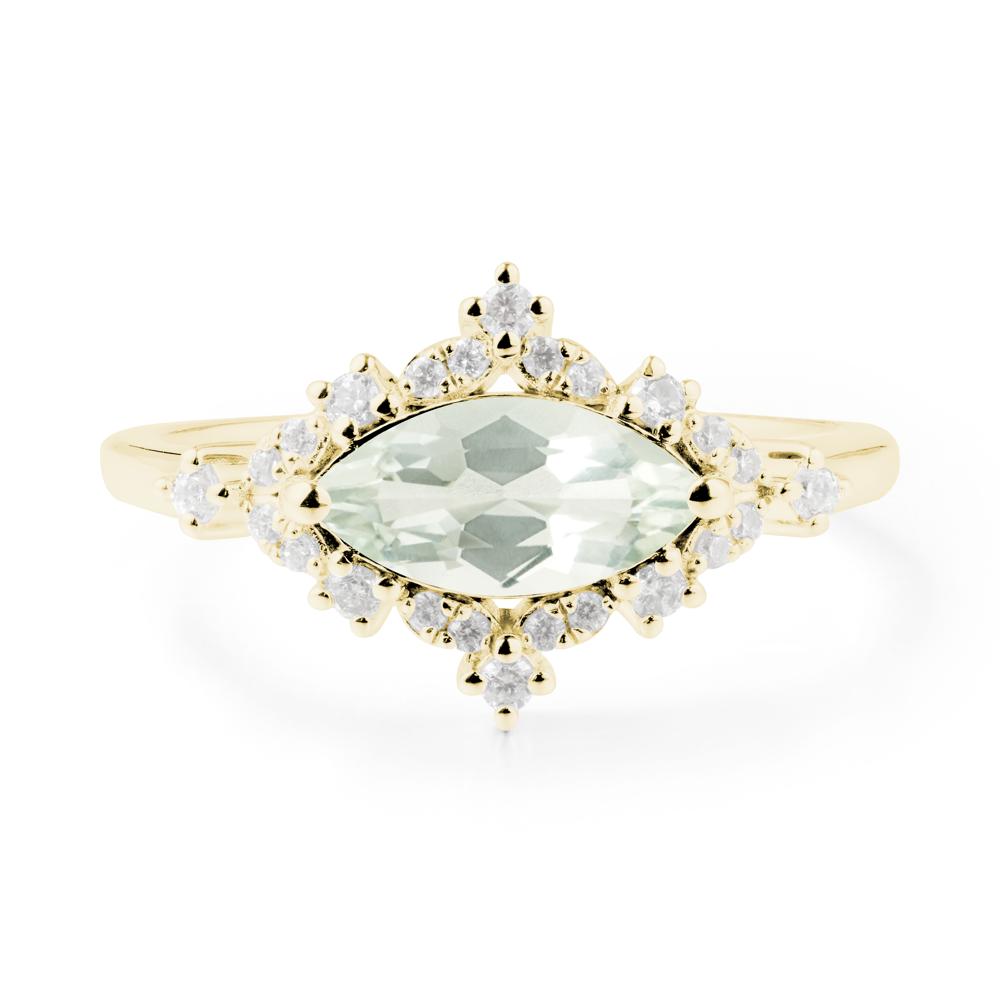 Marquise Green Amethyst Engagement Ring - LUO Jewelry #metal_18k yellow gold
