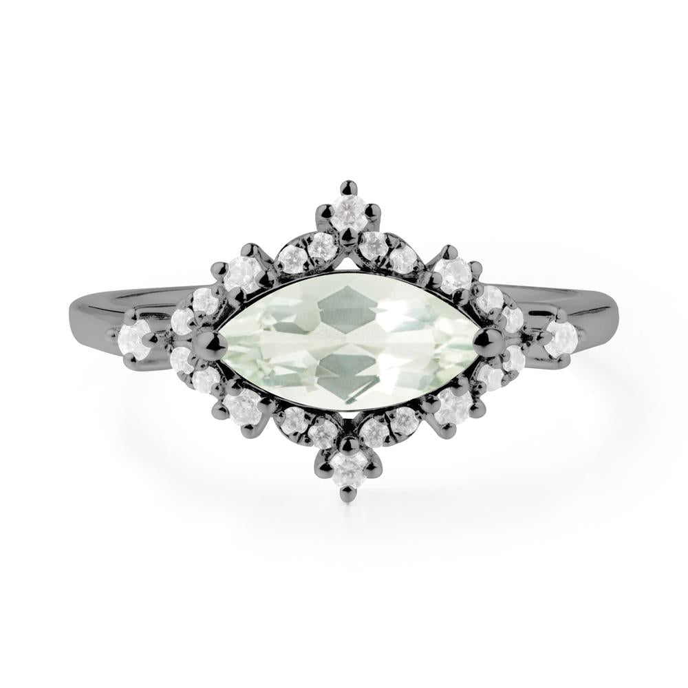 Marquise Green Amethyst Engagement Ring - LUO Jewelry #metal_black finish sterling silver