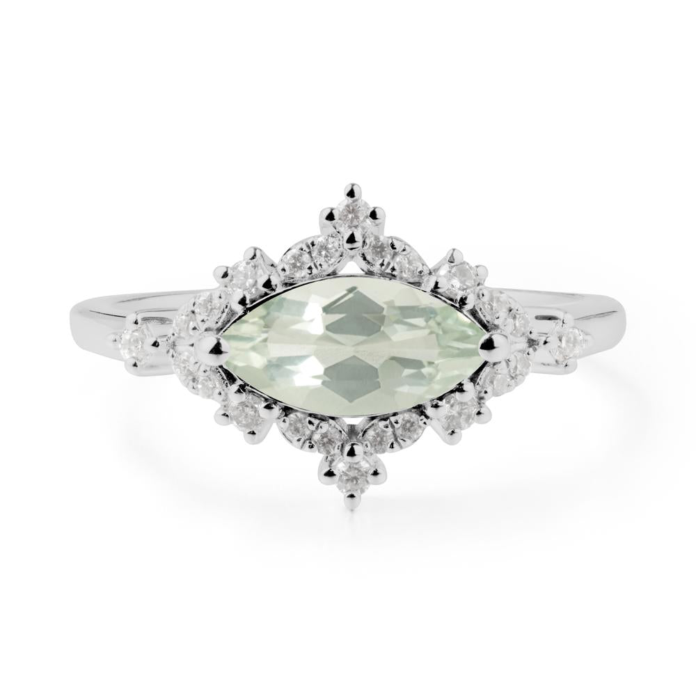 Marquise Green Amethyst Engagement Ring - LUO Jewelry #metal_platinum