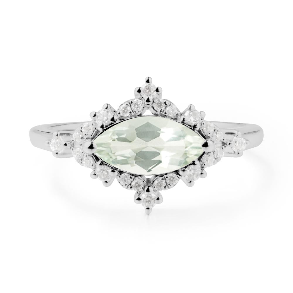 Marquise Green Amethyst Engagement Ring - LUO Jewelry #metal_platinum