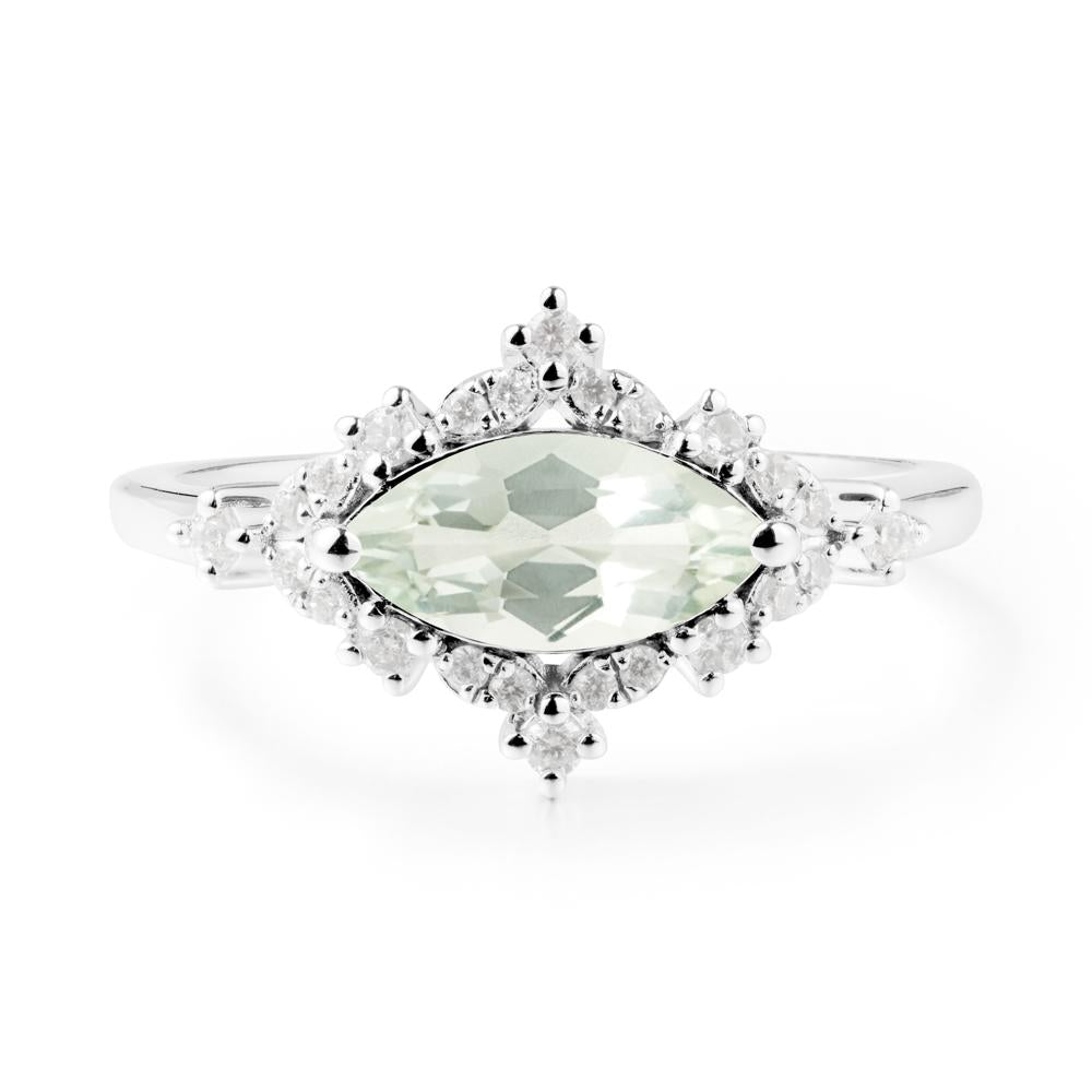 Marquise Green Amethyst Engagement Ring - LUO Jewelry #metal_sterling silver