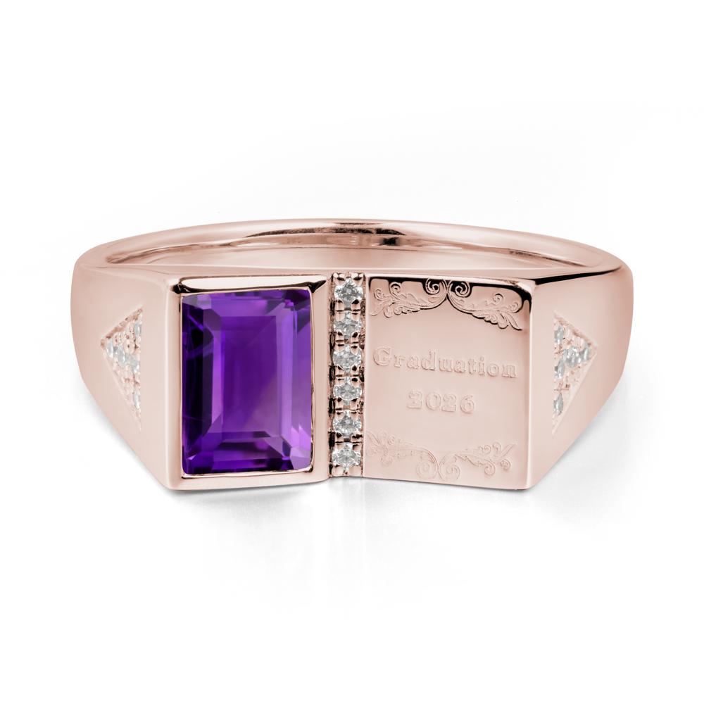 Personalized Graduation Amethyst Ring - LUO Jewelry #metal_14k rose gold