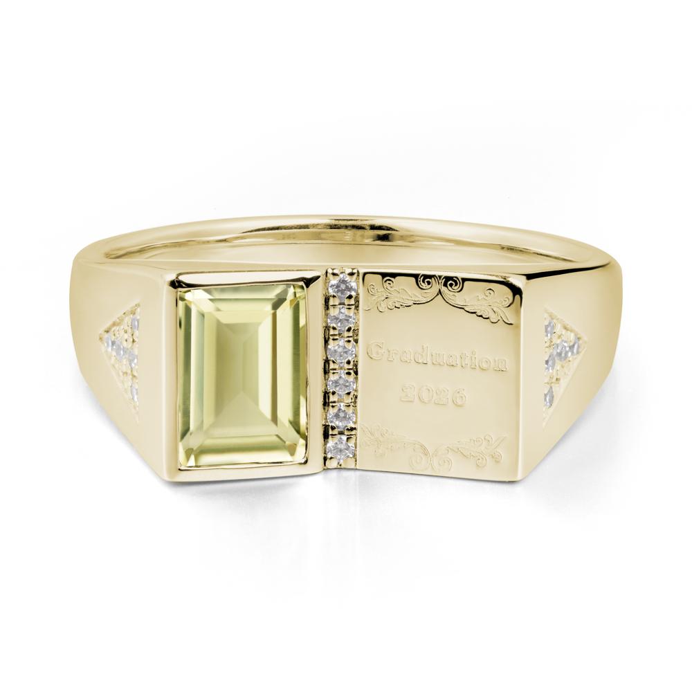 Custom Lemon Quartz Graduation Ring - LUO Jewelry #metal_14k yellow gold