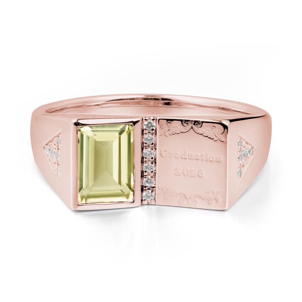 Custom Lemon Quartz Graduation Ring - LUO Jewelry #metal_18k rose gold