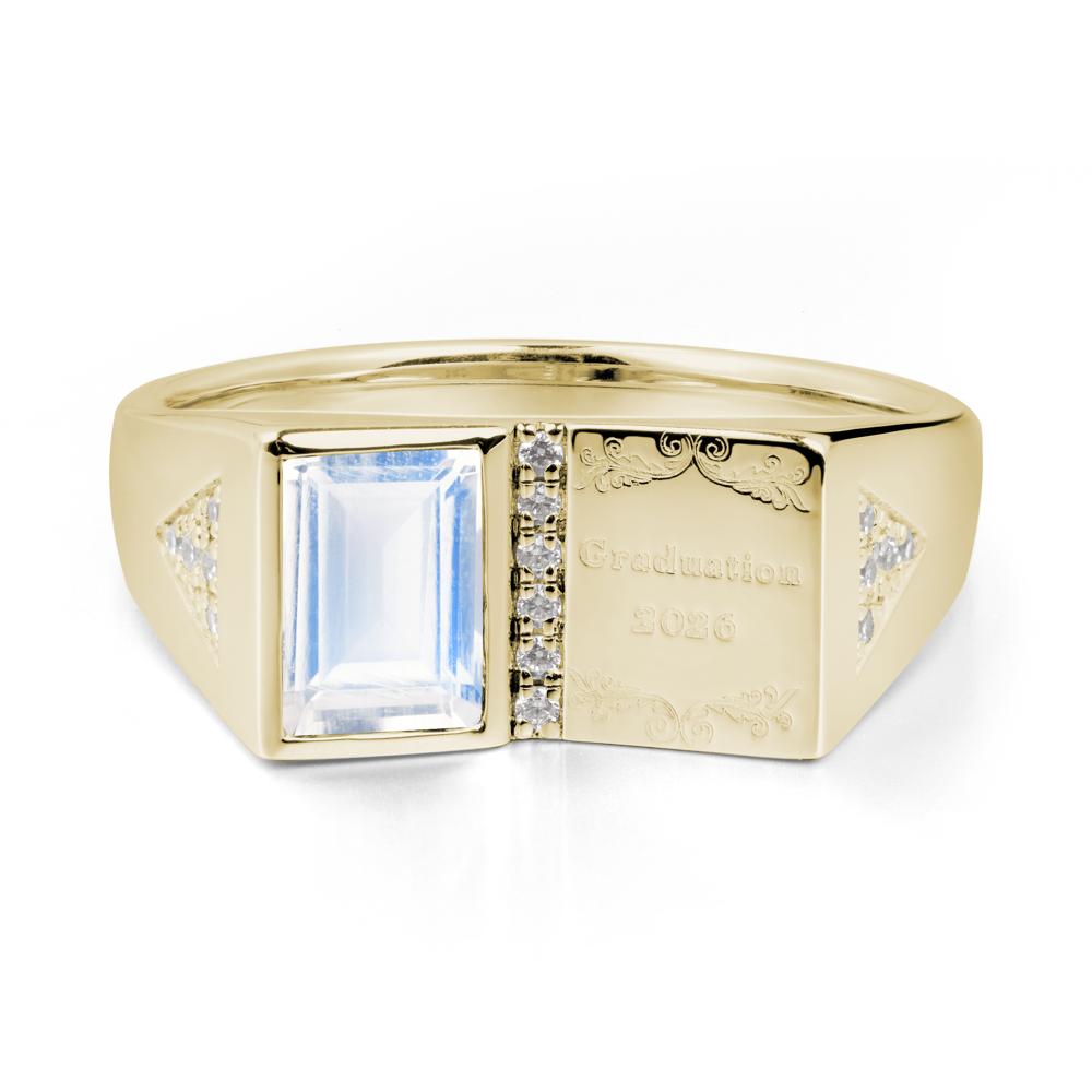 Custom Moonstone Graduation Ring - LUO Jewelry #metal_14k yellow gold