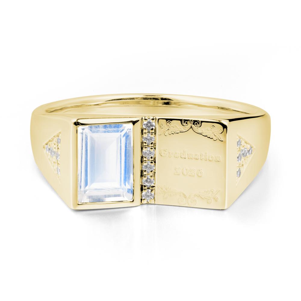 Custom Moonstone Graduation Ring - LUO Jewelry #metal_18k yellow gold