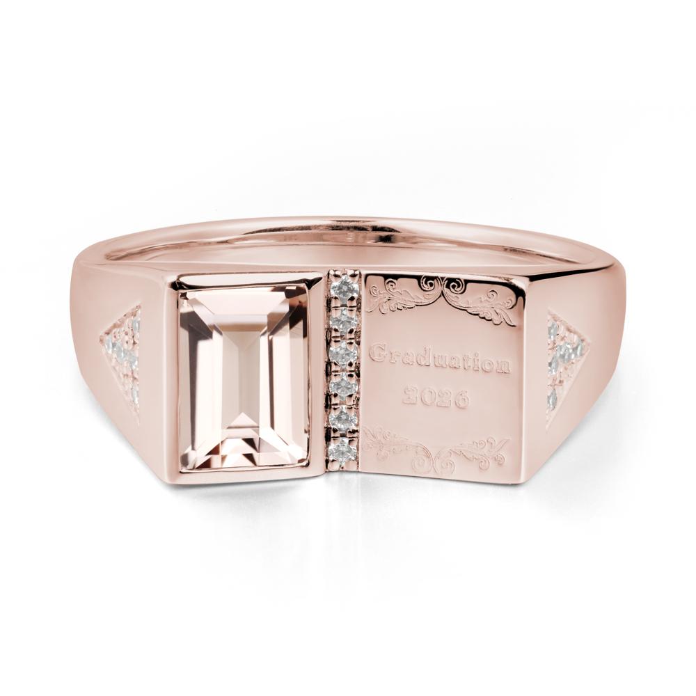 Personalized Graduation Morganite Ring - LUO Jewelry #metal_14k rose gold