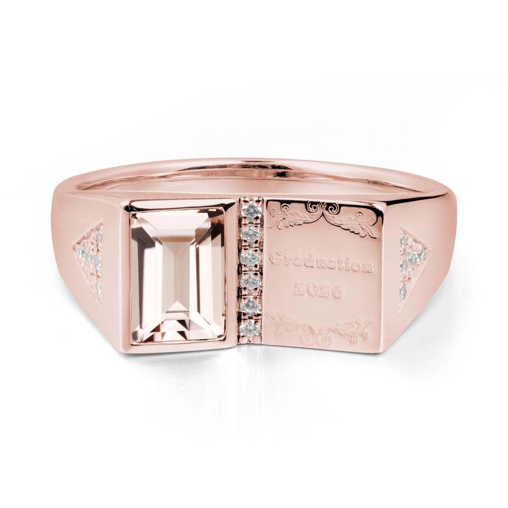 Personalized Graduation Morganite Ring - LUO Jewelry #metal_18k rose gold