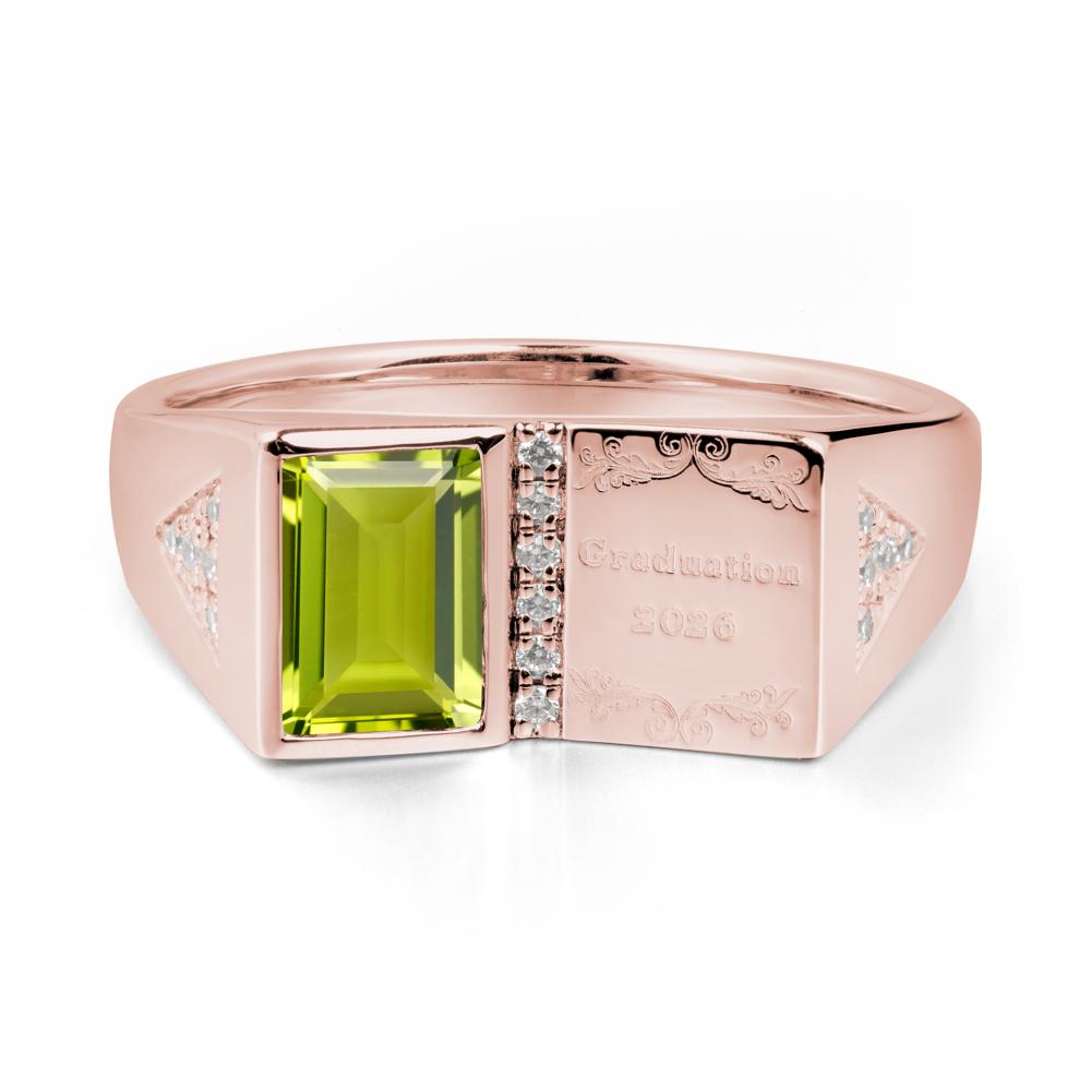 Personalized Graduation Peridot Ring - LUO Jewelry #metal_18k rose gold