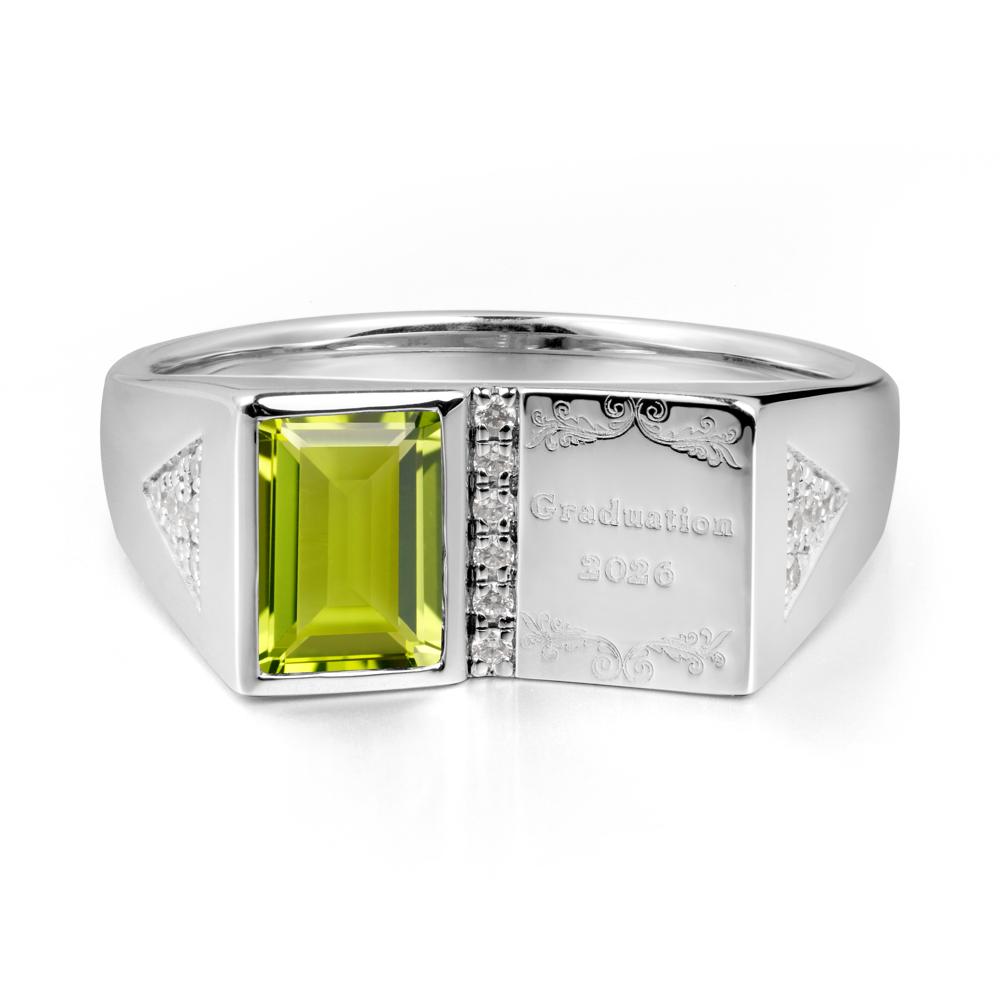 Personalized Graduation Peridot Ring - LUO Jewelry #metal_sterling silver