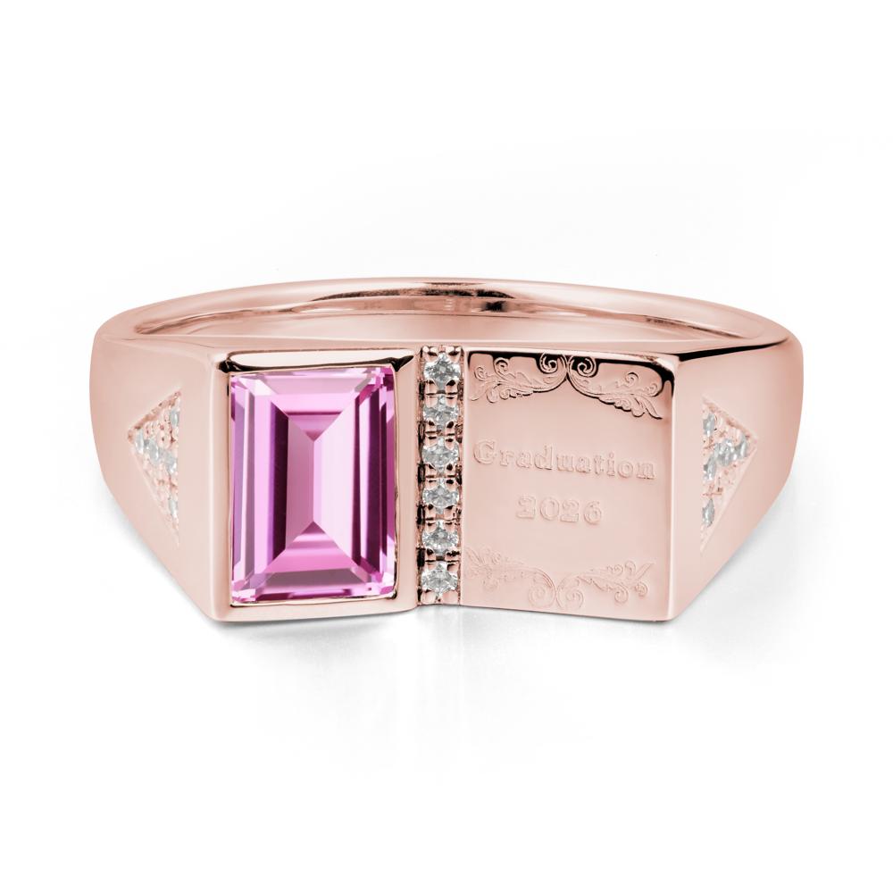 Personalized Graduation Pink Sapphire Ring - LUO Jewelry #metal_18k rose gold
