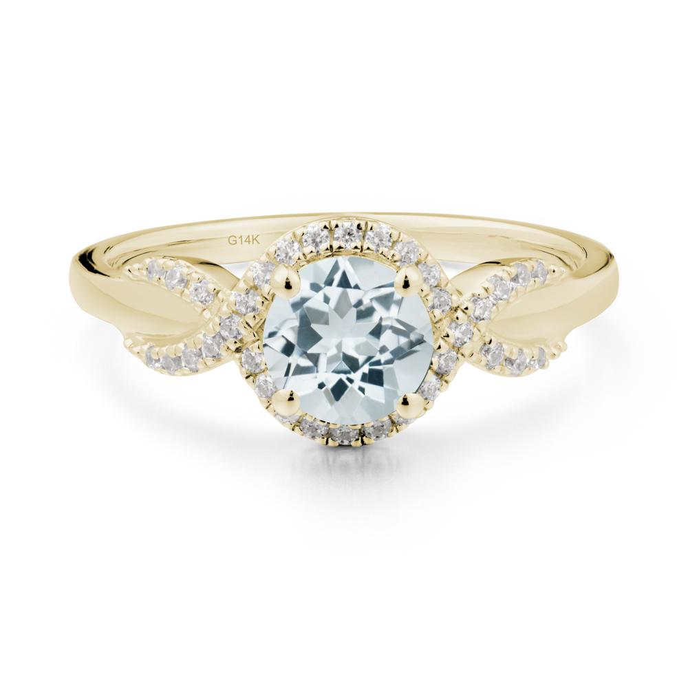 Twist Band Aquamarine Engagement Ring - LUO Jewelry #metal_14k yellow gold