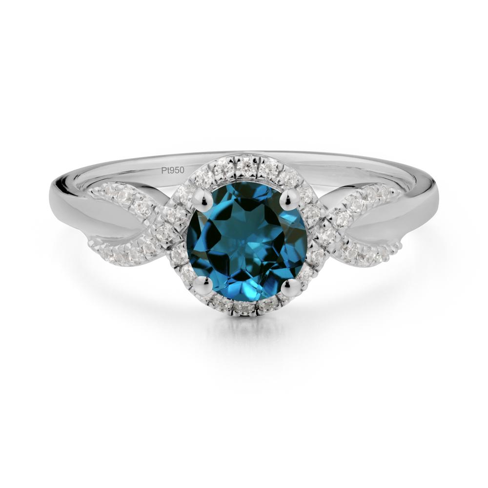 Twist Band London Blue Topaz Engagement Ring - LUO Jewelry #metal_platinum
