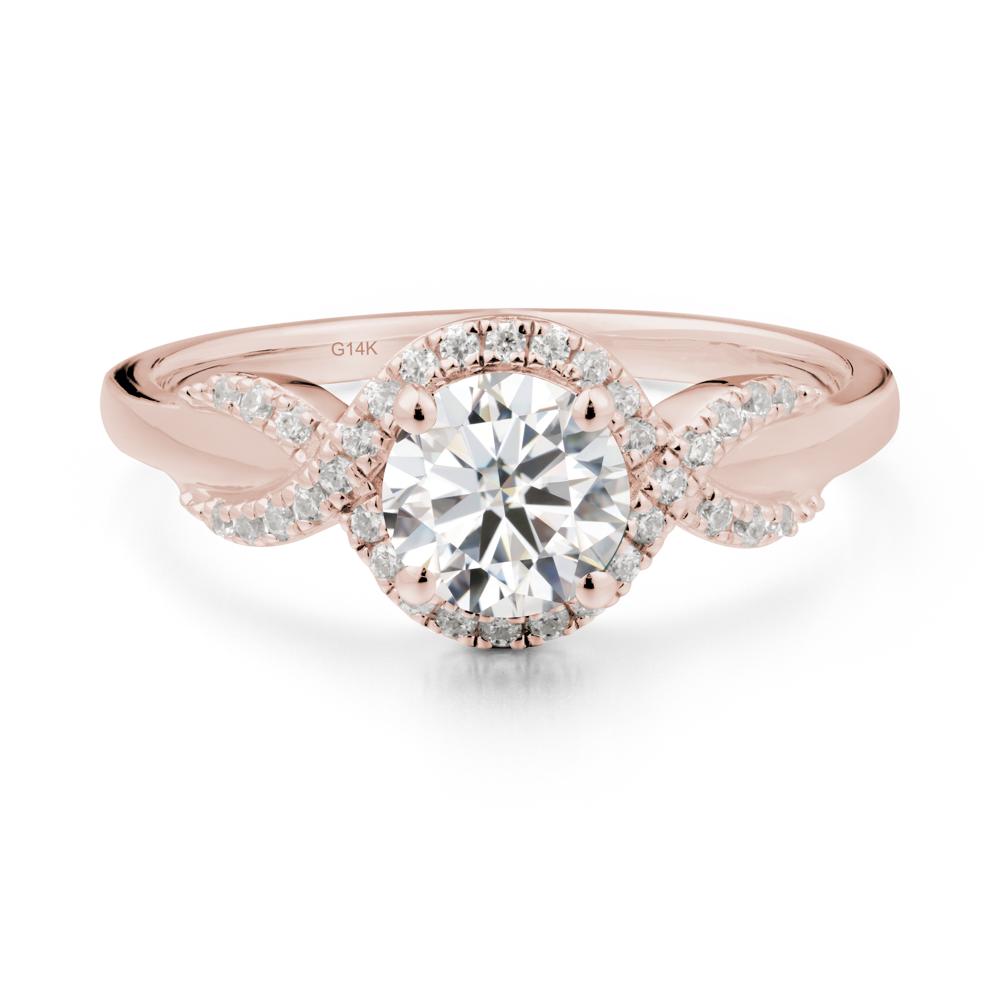 Twist Band Moissanite Engagement Ring - LUO Jewelry #metal_14k rose gold