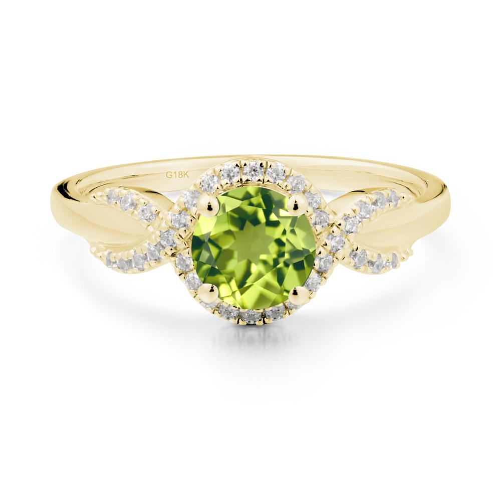 Twist Band Peridot Engagement Ring - LUO Jewelry #metal_18k yellow gold
