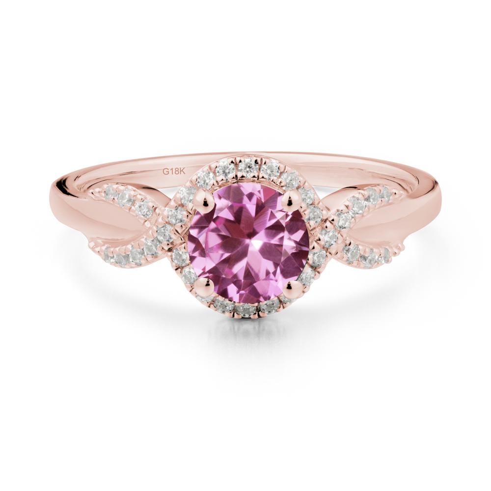 Twist Band Pink Sapphire Engagement Ring - LUO Jewelry #metal_18k rose gold