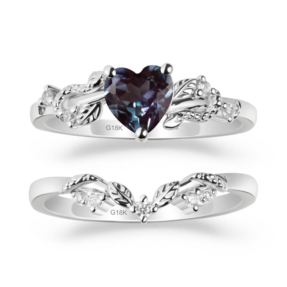 Heart Shaped Alexandrite Bridal Set - LUO Jewelry #metal_xxxxx
