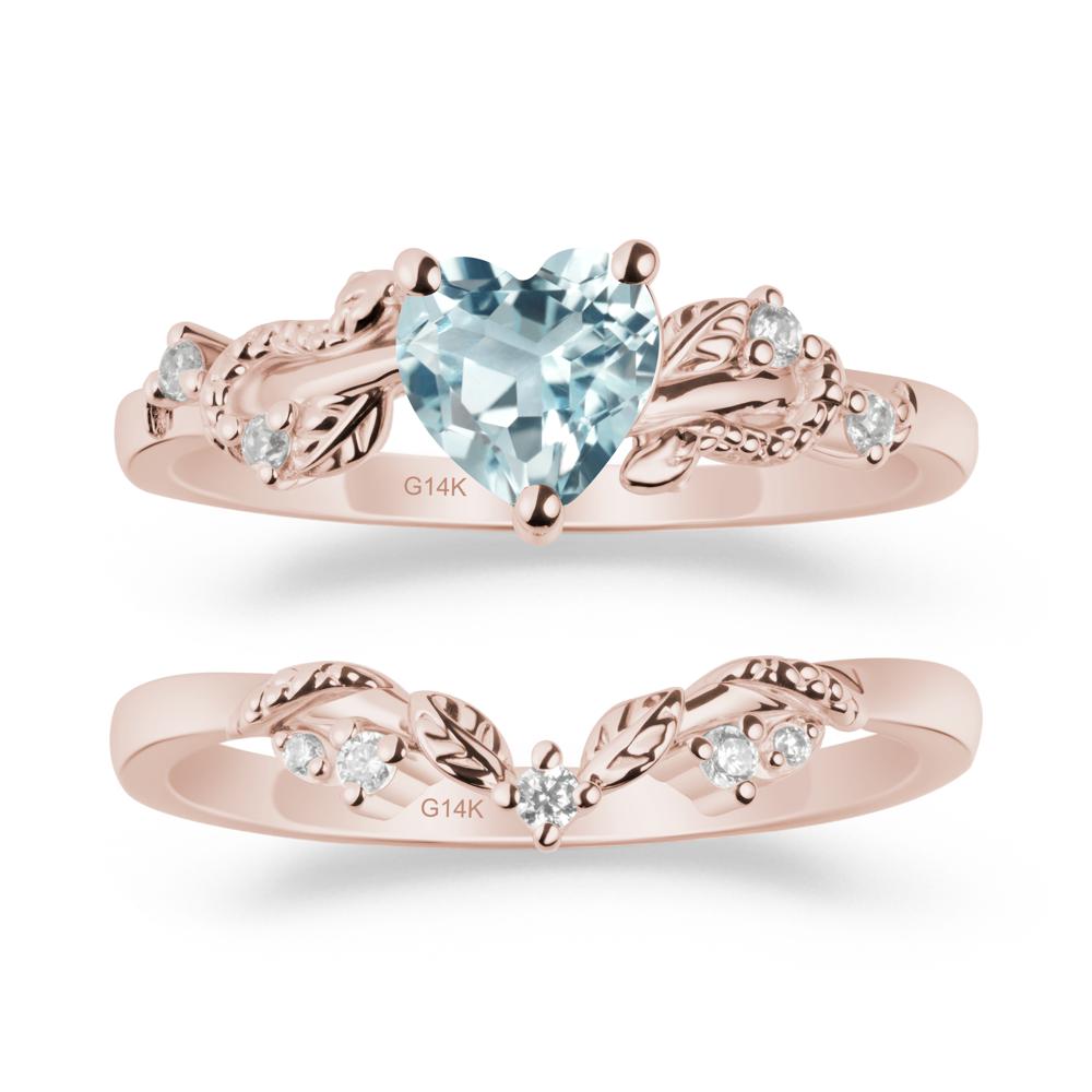 Snake Inspire Aquamarine Wedding Ring Set - LUO Jewelry #metal_xxxxx