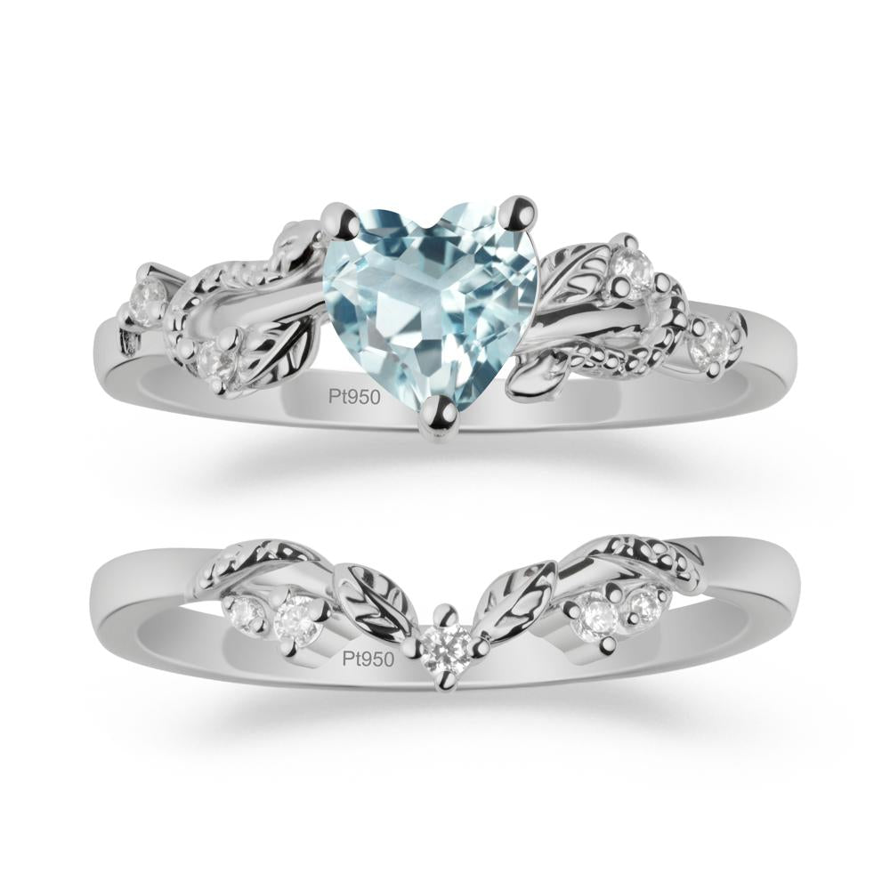 Snake Inspire Aquamarine Wedding Ring Set - LUO Jewelry #metal_xxxxx