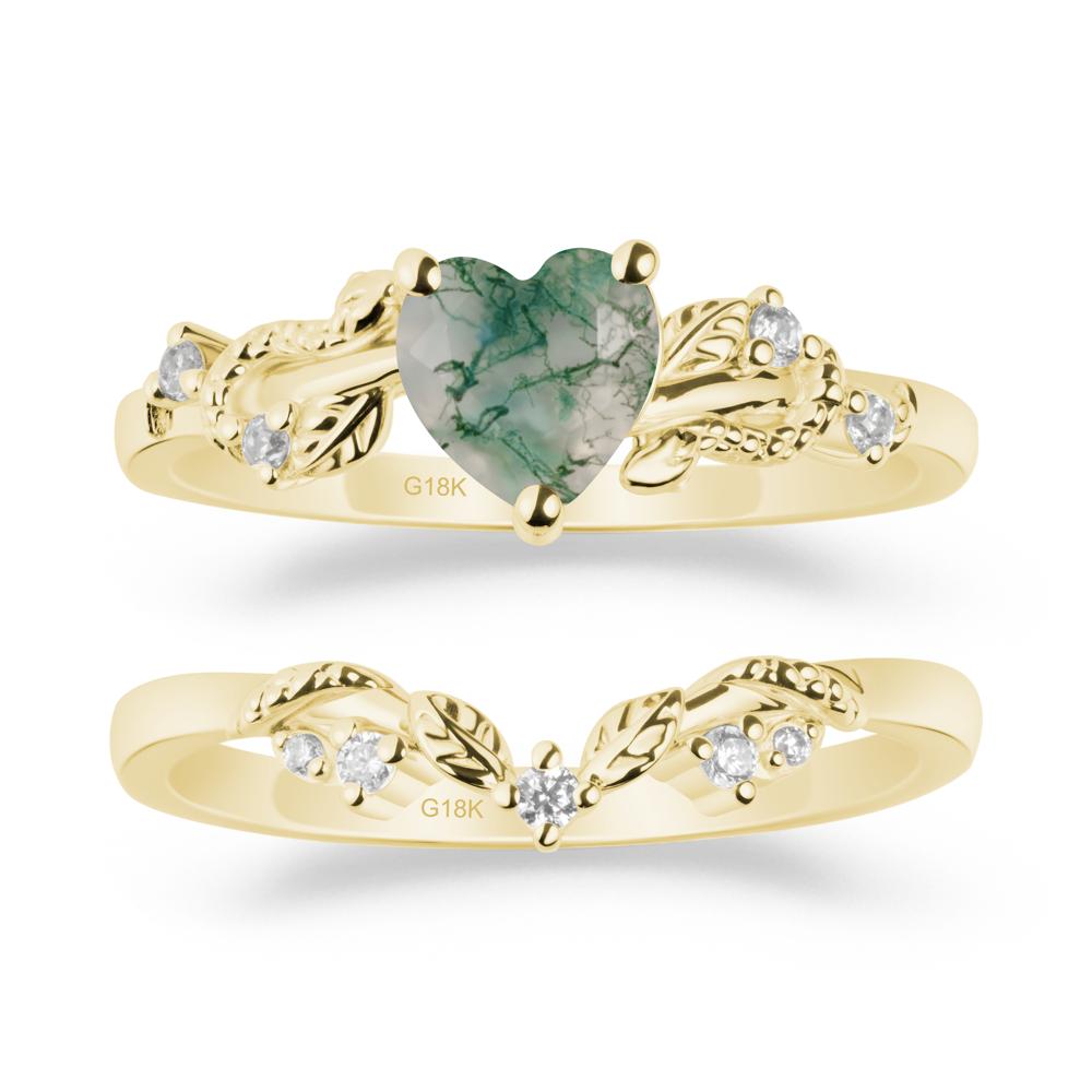 Heart Shaped Moss Agate Bridal Set - LUO Jewelry #metal_xxxxx