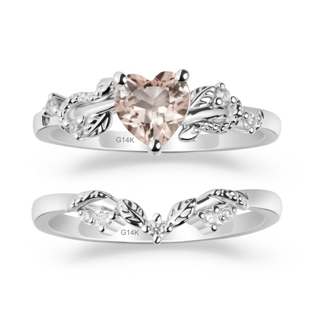 Snake Inspire Morganite Wedding Ring Set - LUO Jewelry #metal_xxxxx