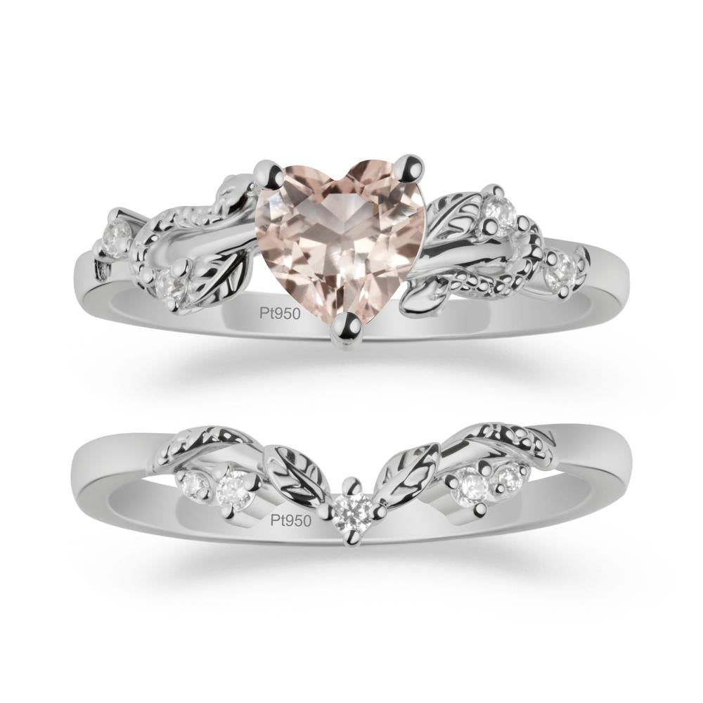 Snake Inspire Morganite Wedding Ring Set - LUO Jewelry #metal_xxxxx