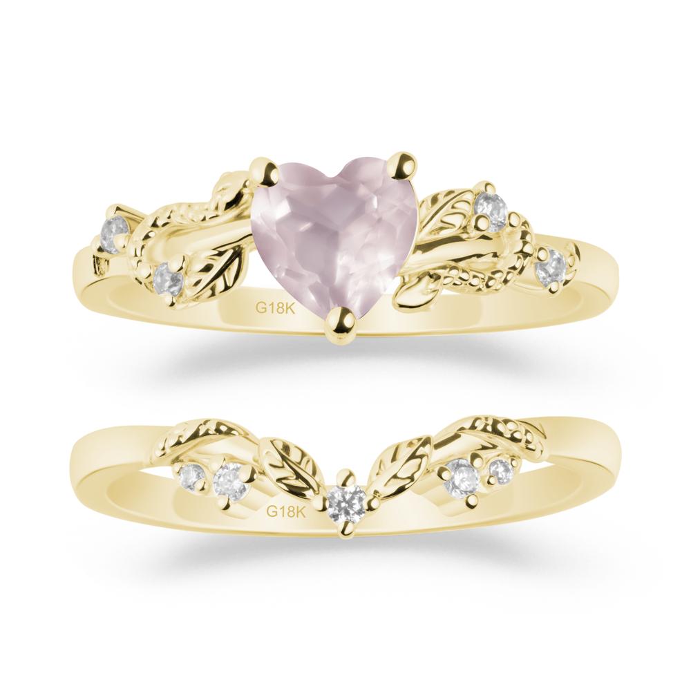 Snake Inspire Rose Quartz Wedding Ring Set - LUO Jewelry #metal_xxxxx