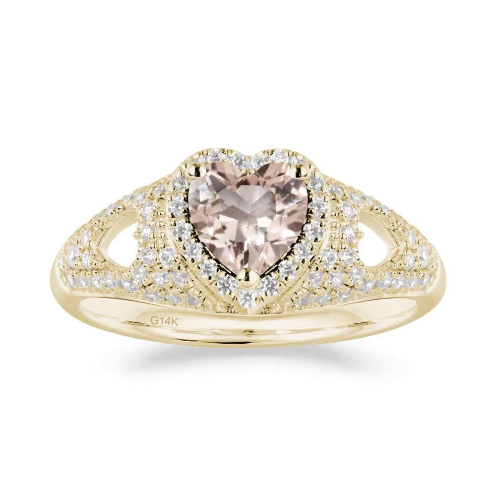 Heart Shaped Morganite Cluster Ring - LUO Jewelry #metal_14k yellow gold