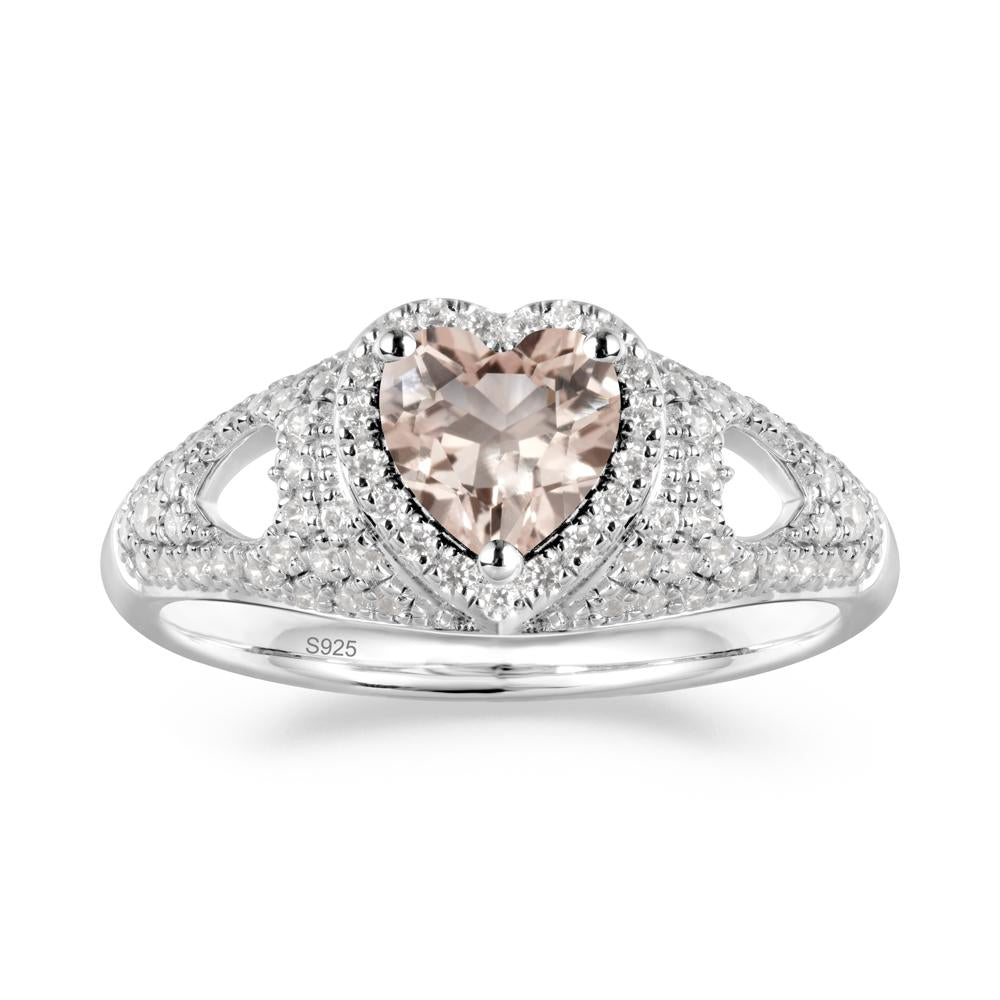 Heart Shaped Morganite Cluster Ring - LUO Jewelry #metal_sterling silver
