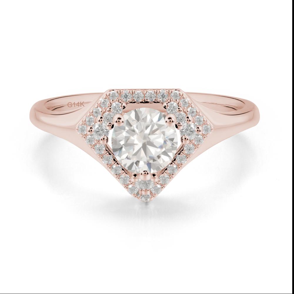 Double Halo Cubic Zirconia Ring - LUO Jewelry #metal_14k rose gold