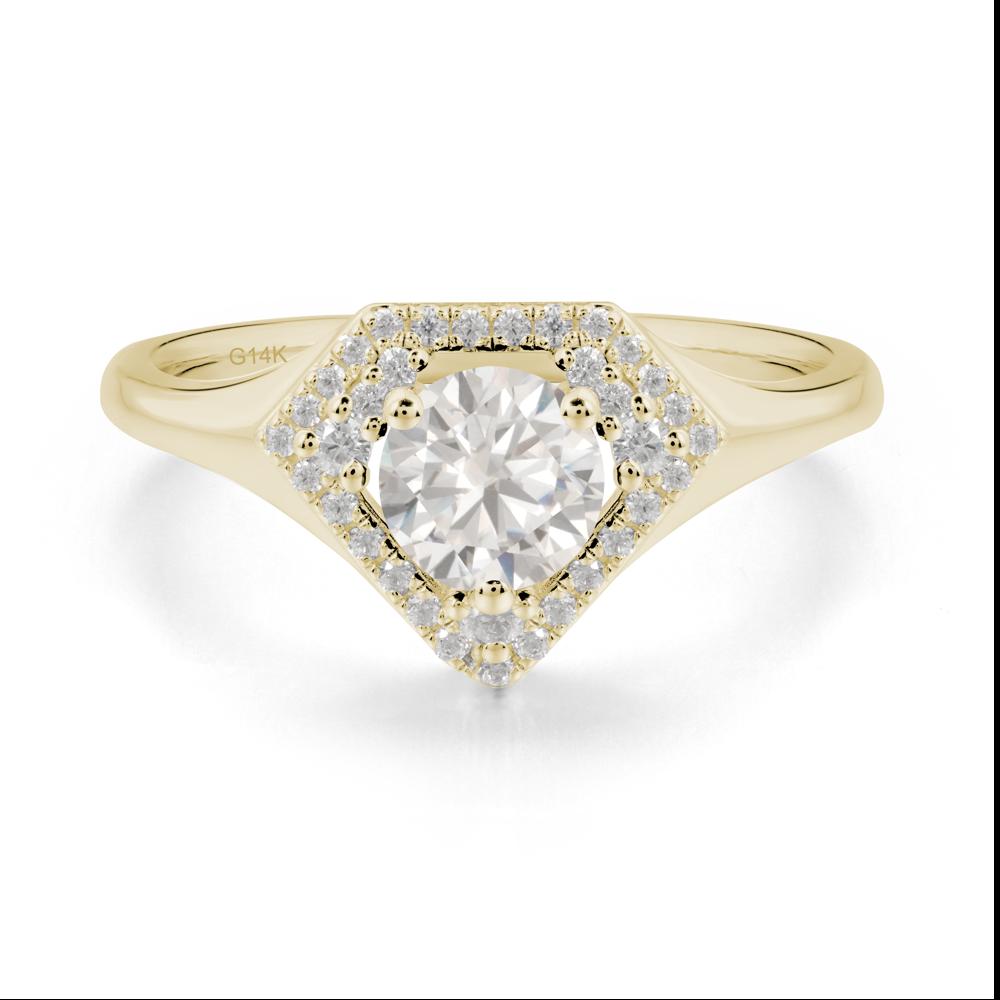 Double Halo Cubic Zirconia Ring - LUO Jewelry #metal_14k yellow gold