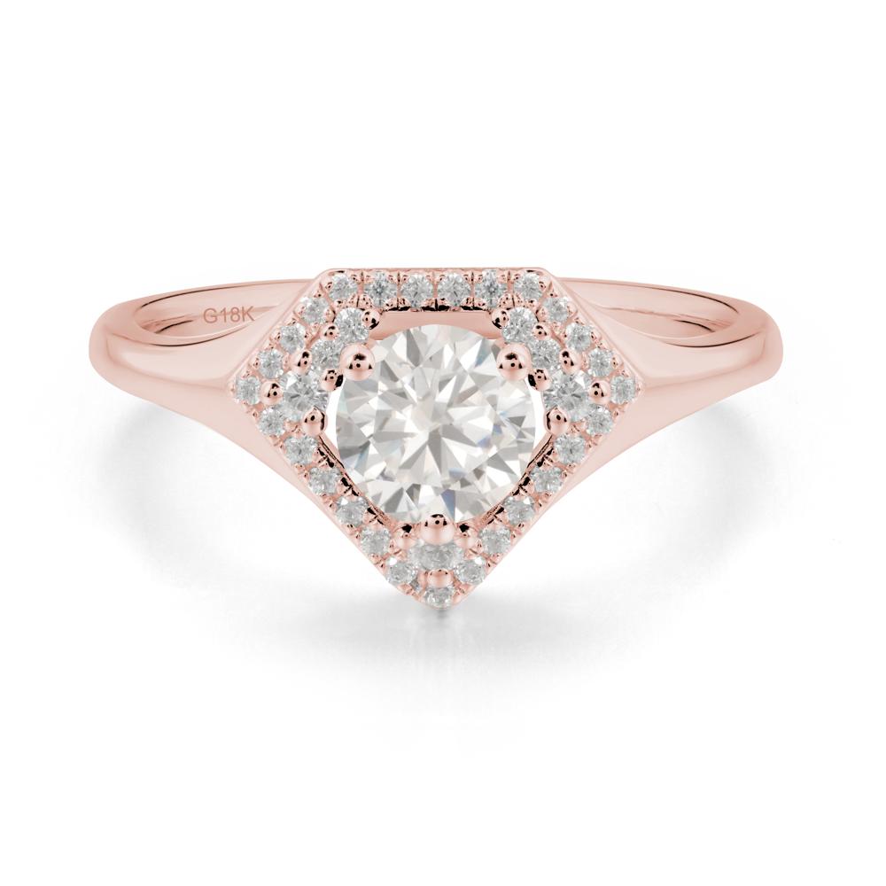 Double Halo Cubic Zirconia Ring - LUO Jewelry #metal_18k rose gold