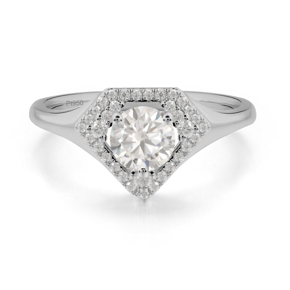 Double Halo Cubic Zirconia Ring - LUO Jewelry #metal_platinum