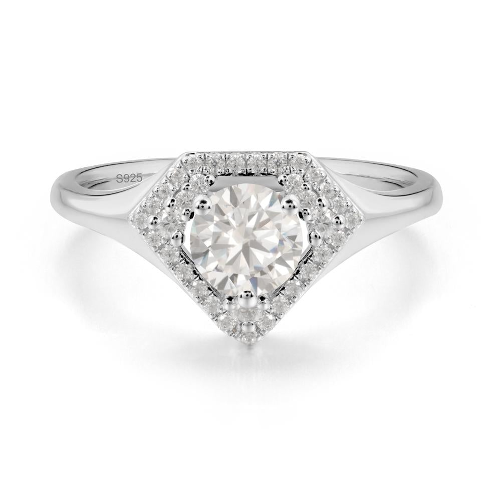 Double Halo Cubic Zirconia Ring - LUO Jewelry #metal_sterling silver