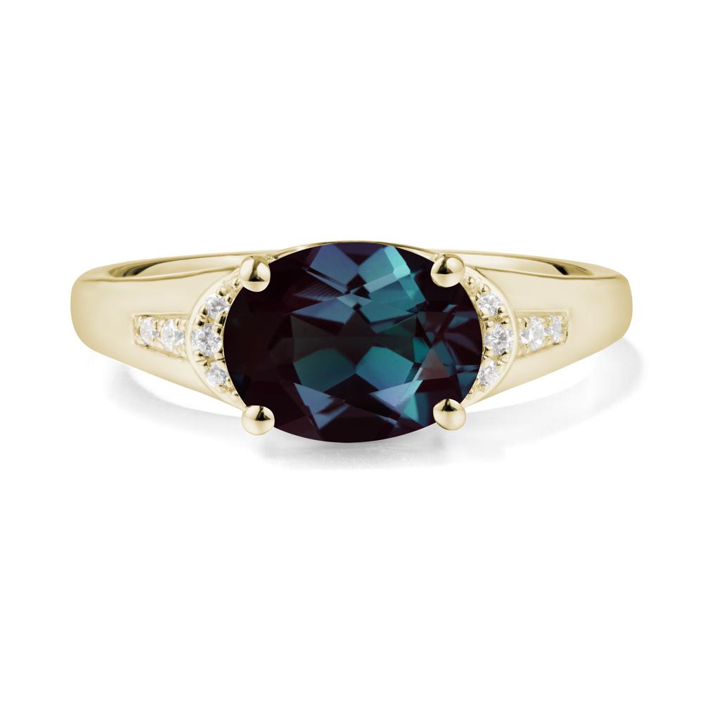 Oval Alexandrite Statement Ring - LUO Jewelry #metal_14k yellow gold