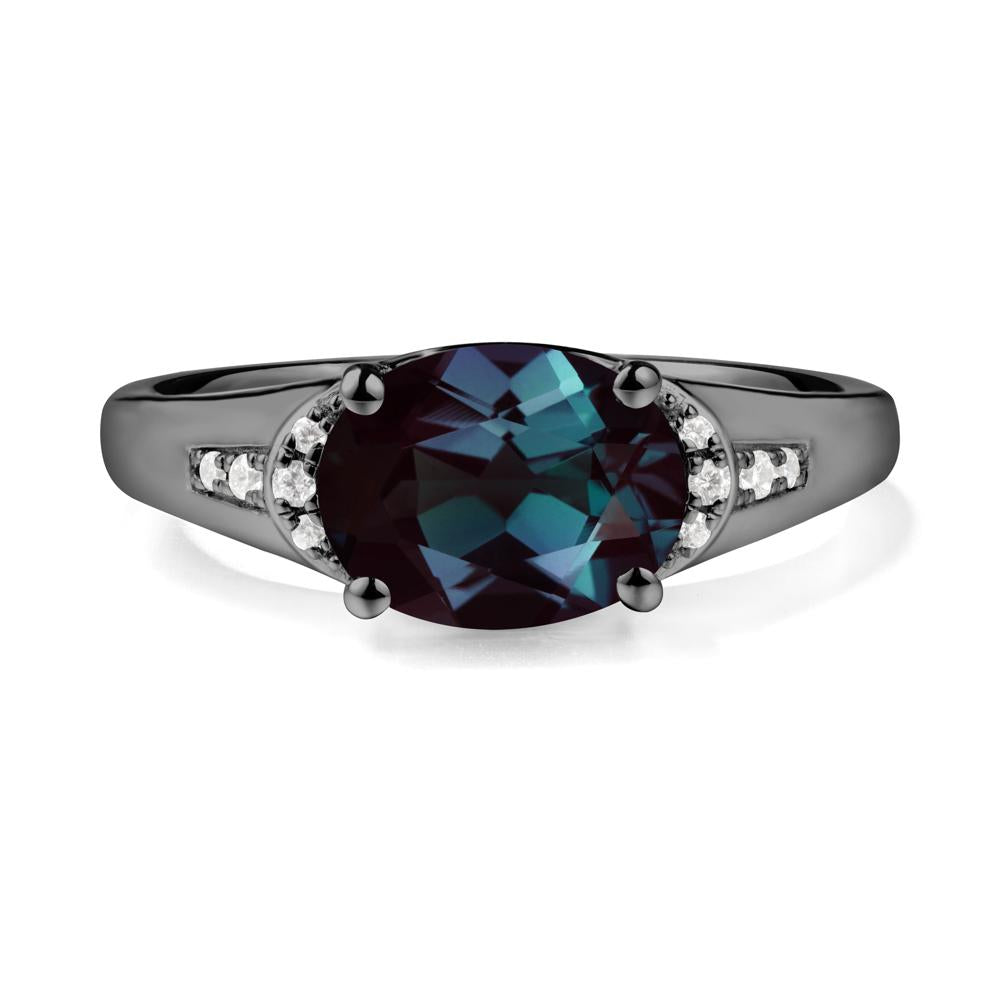 Oval Alexandrite Statement Ring - LUO Jewelry #metal_black finish sterling silver