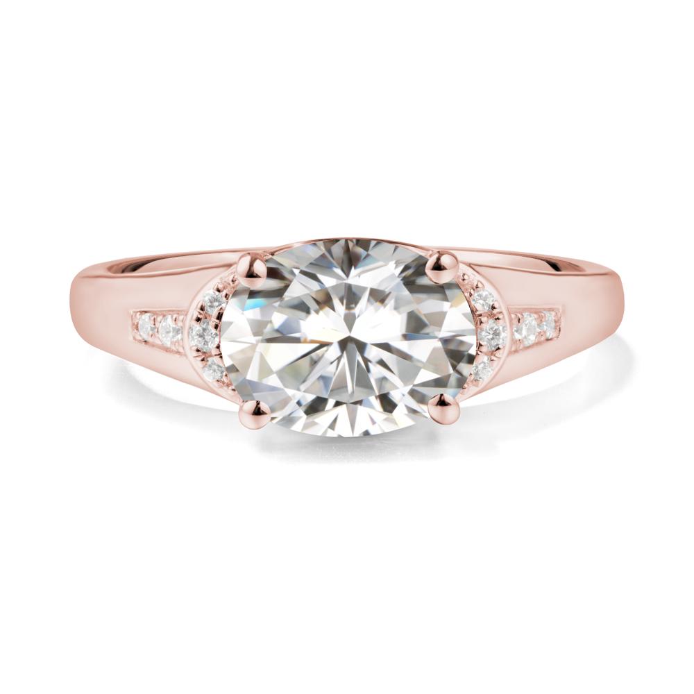 Oval Moissanite Statement Ring - LUO Jewelry #metal_18k rose gold