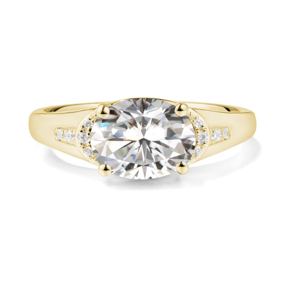 Oval Moissanite Statement Ring - LUO Jewelry #metal_18k yellow gold